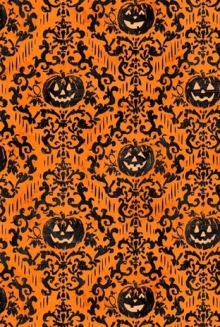 45" Halloween - Orange Pumpkin Damask - 1 yd